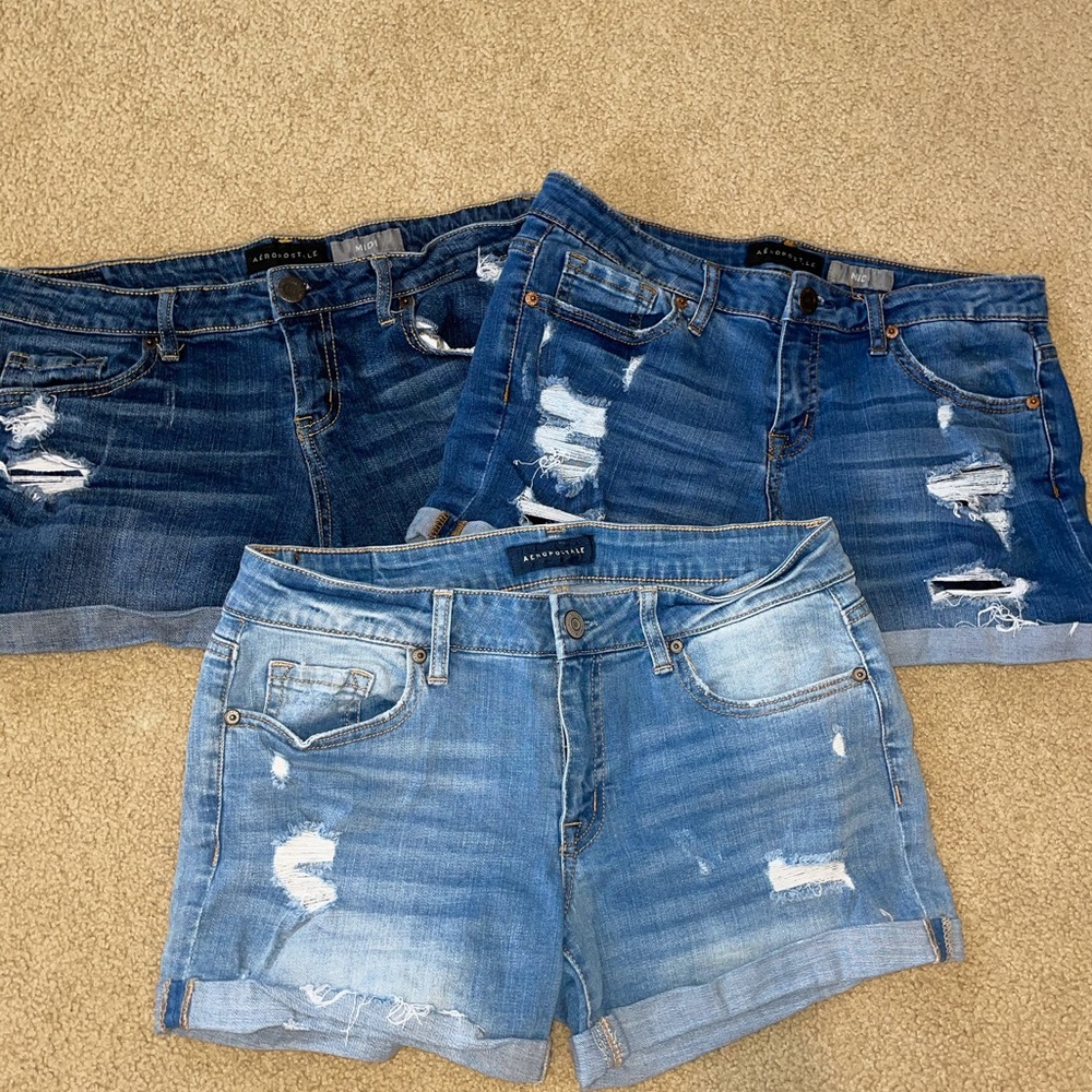 3 AEROPOSTALE JEAN SHORTS